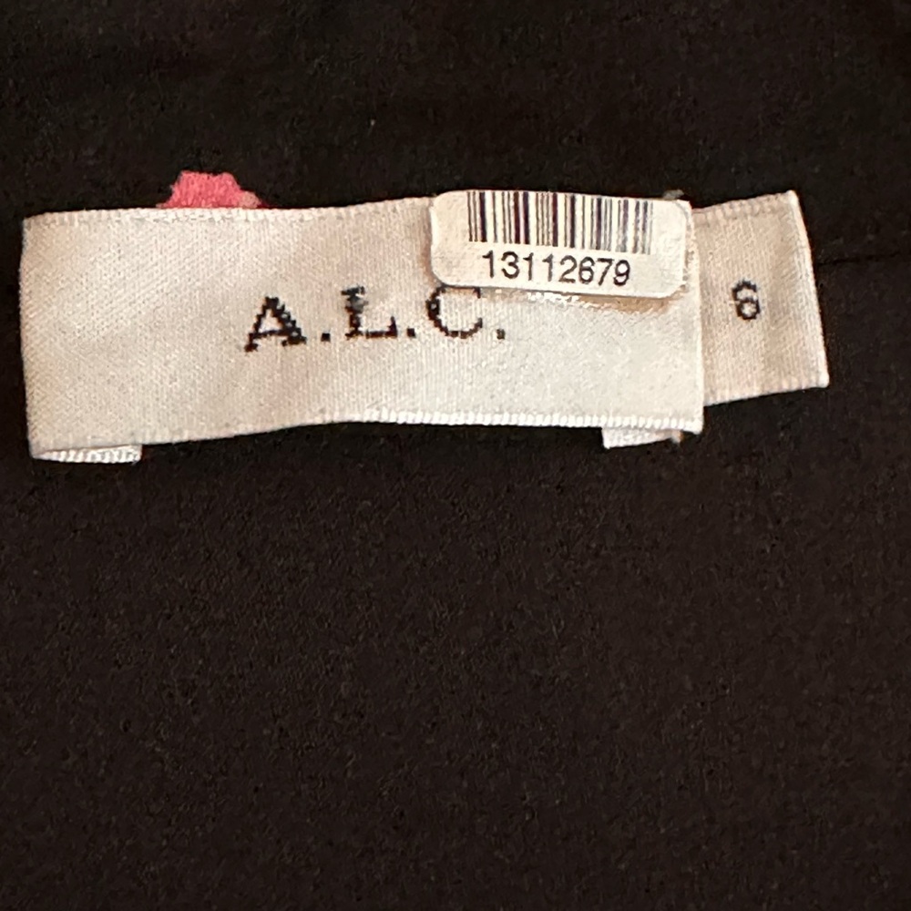 A.L.C. Rivera silk floral blouse in black and pink. - Picture 7 of 9